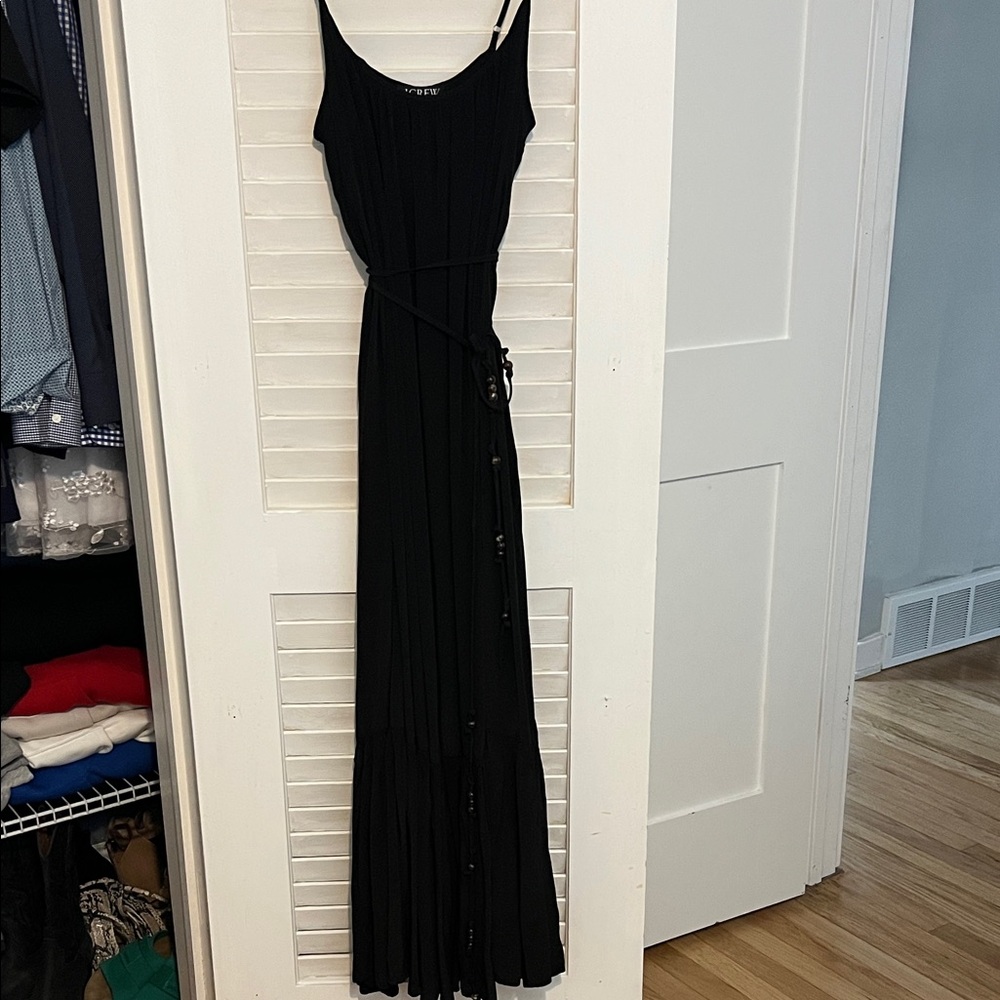 J. Crew Black Maxi Dress with Button Detail